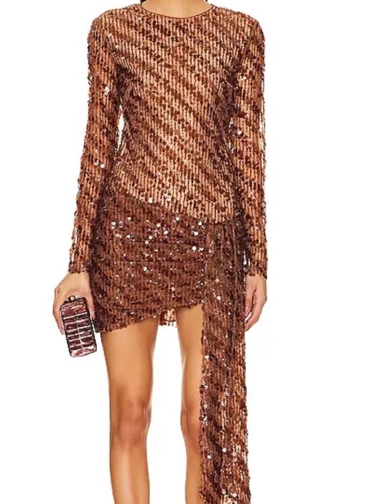 Camila Coelho Dresses & Skirts - Camila Coelho Brown Sequined Mini Dress